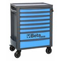 Beta Tool Cabinet, 8 Drawer, Blue, Sheet Metal, 29 in W x 17-1/2 in D x 38 in H 024004686